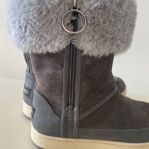Koolaburra by UGG Tynlee Gray Waterproof Faux Fur Trim Boot Size 6 - Picture 5 of 8
